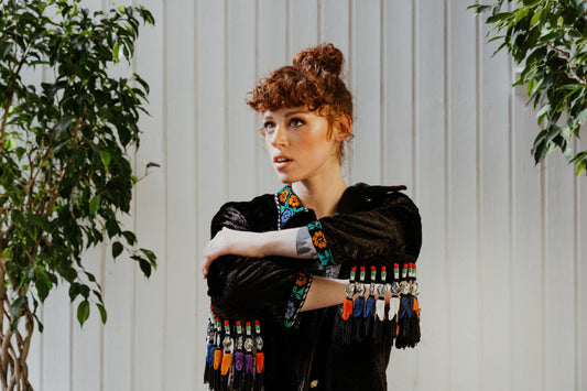 Special Design Tribal Jacket with Uzbek Tassel