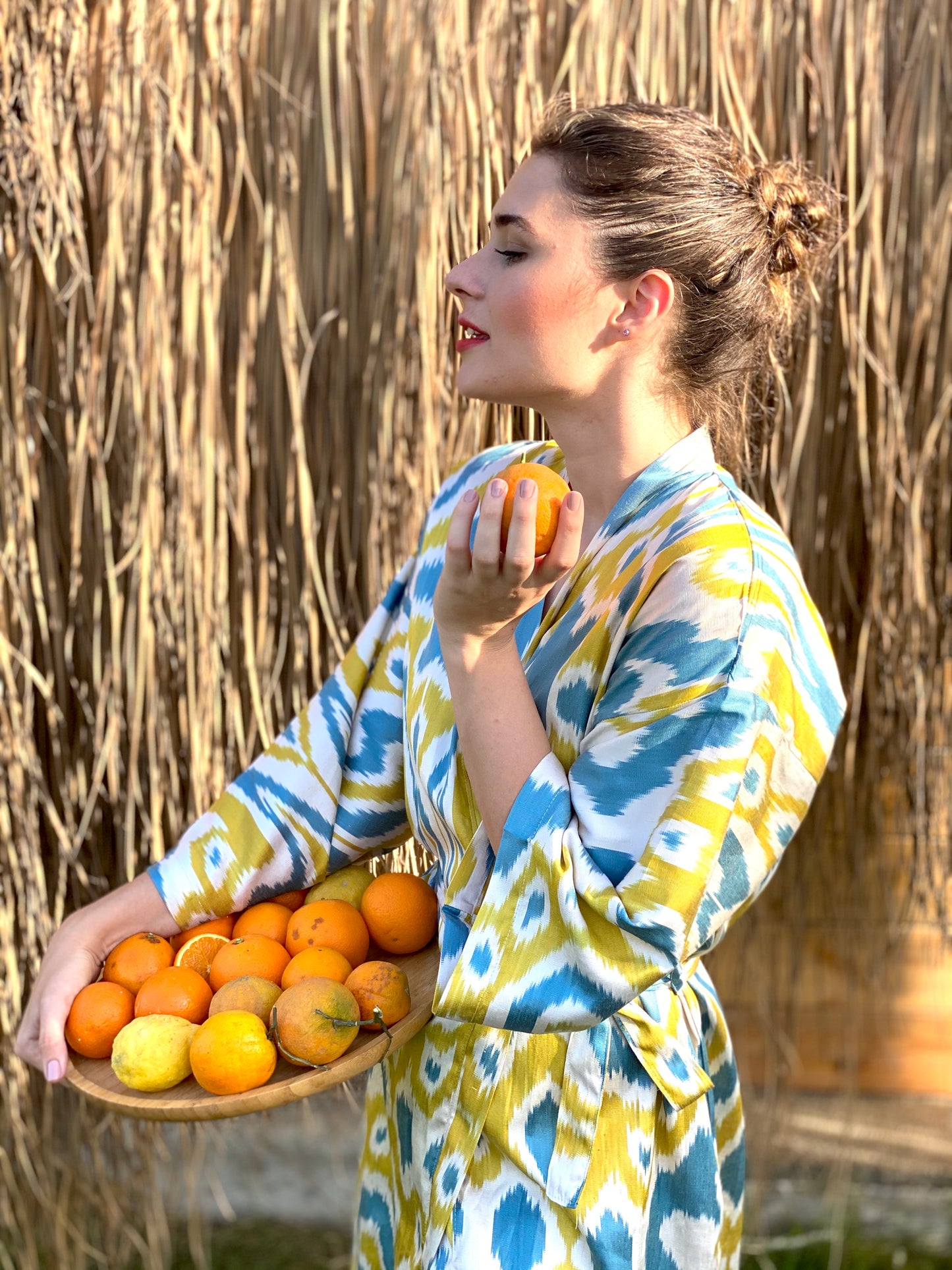 Joy Luxury İkat Silk Kimono